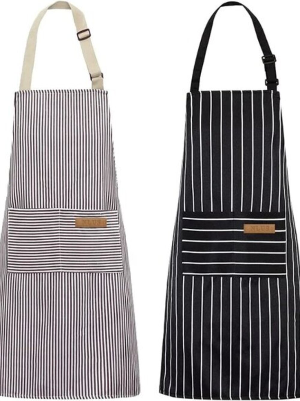 2 Pack Kitchen Cooking Aprons, Adjustable Bib Soft Chef Apron with 2 Pockets for